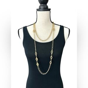 💛Layered Long Gold Tone Necklace